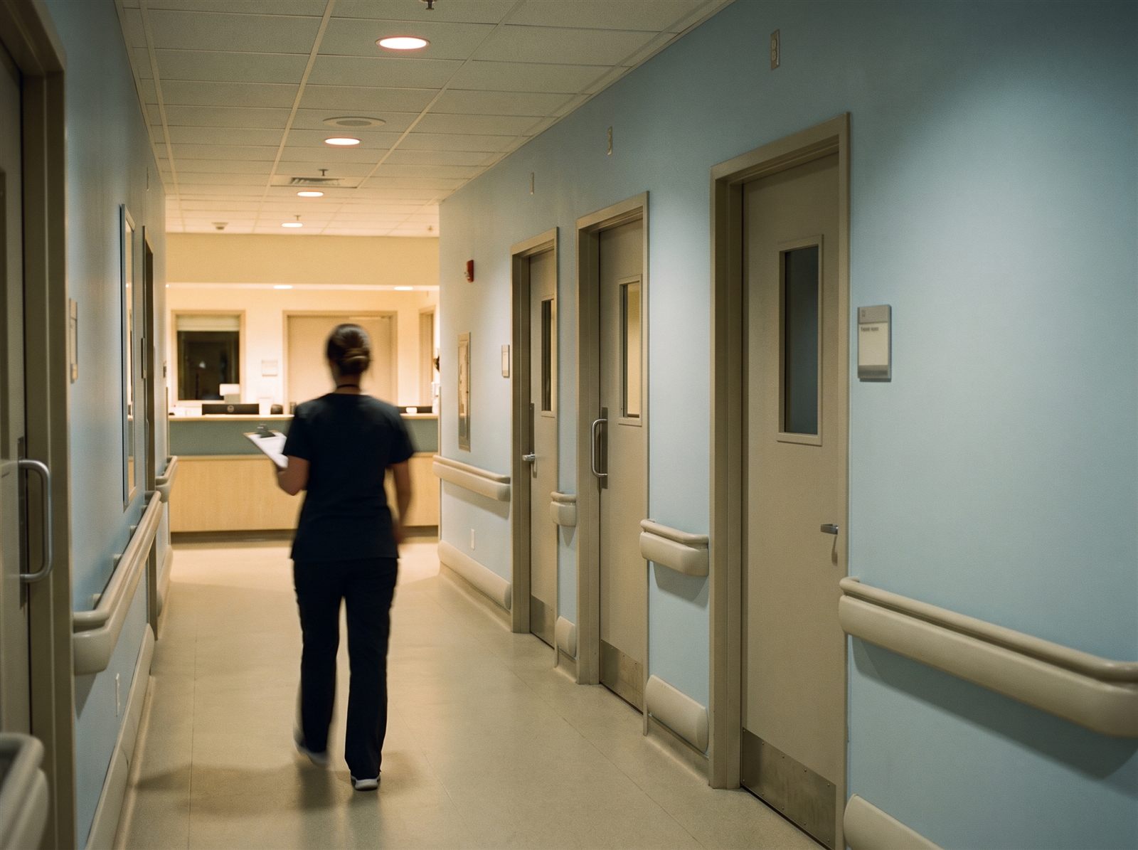 A quiet corridor on an inpatient behavioural health unit